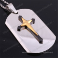 Metal Stainless Steel Cross Tags with Chain (IO-st249)